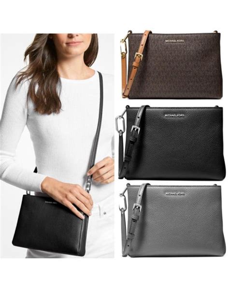 michael kors signature trish medium crossbody|trisha leather crossbody bag.